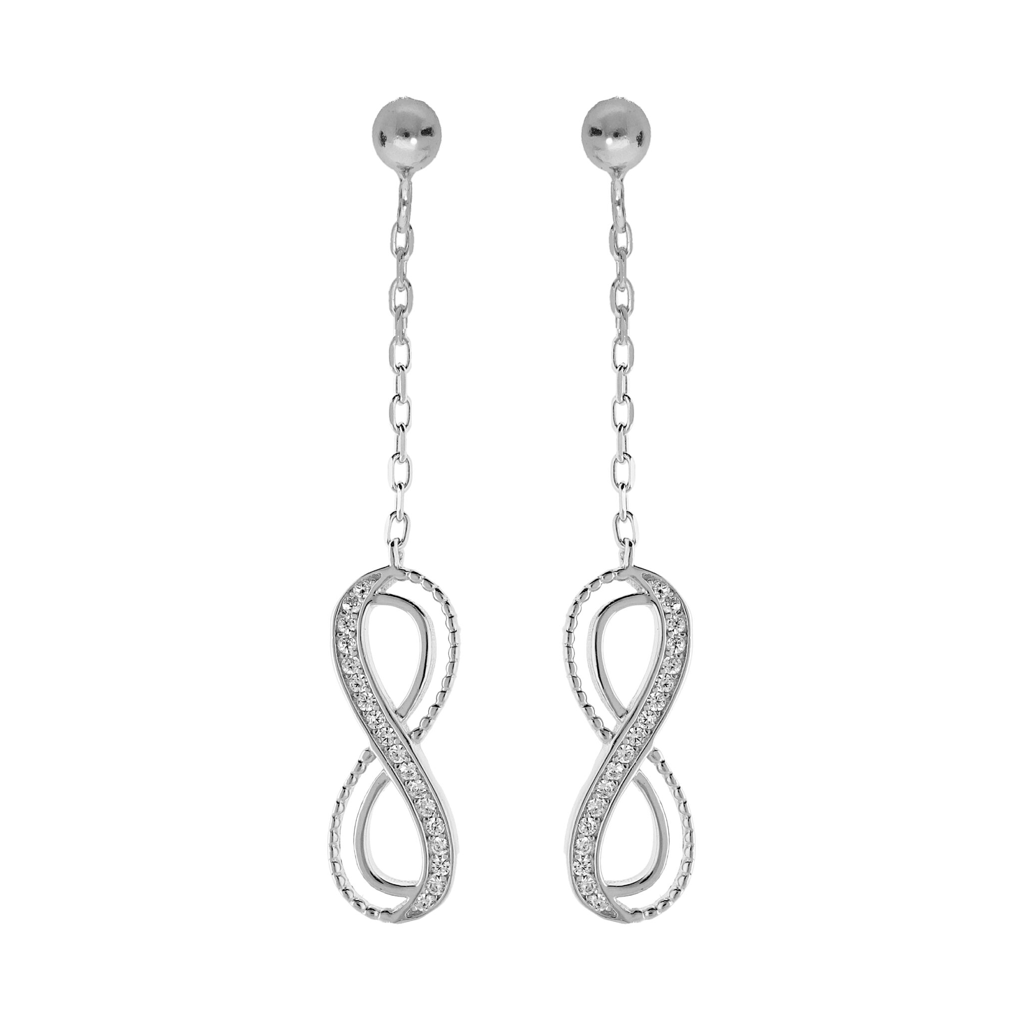 Boucles d’oreilles pendantes “Éternité” – Élégance scintillante