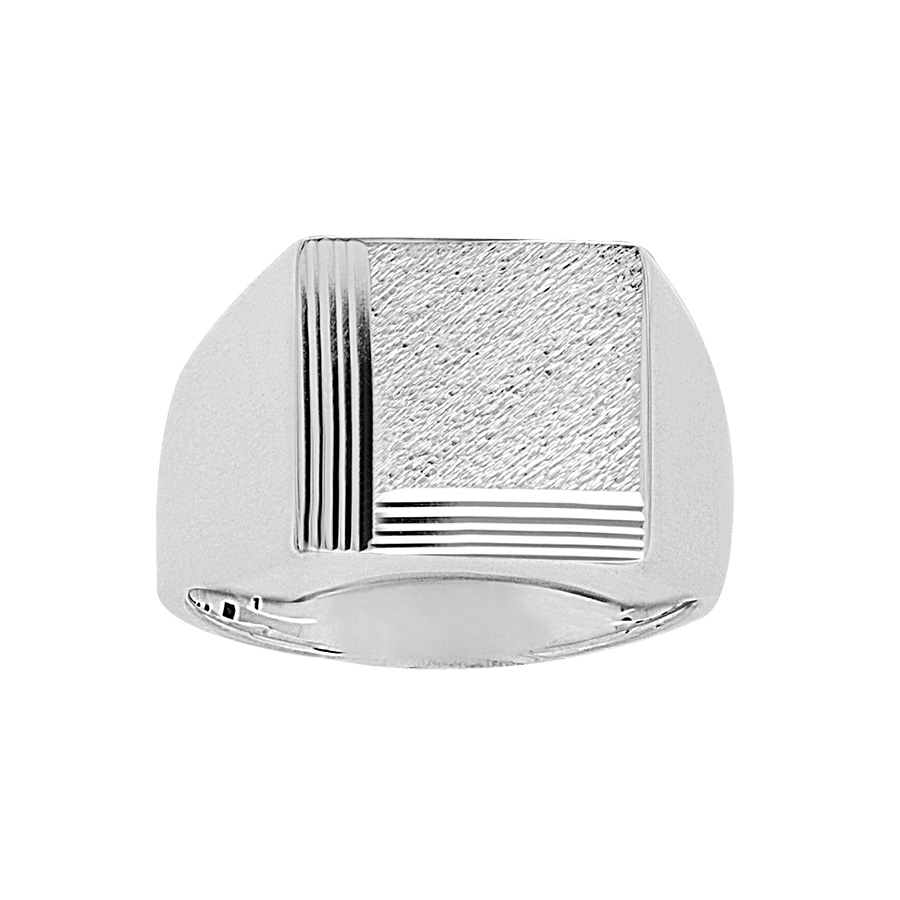 bague-homme-argent-rectangle-brosse-et-strie