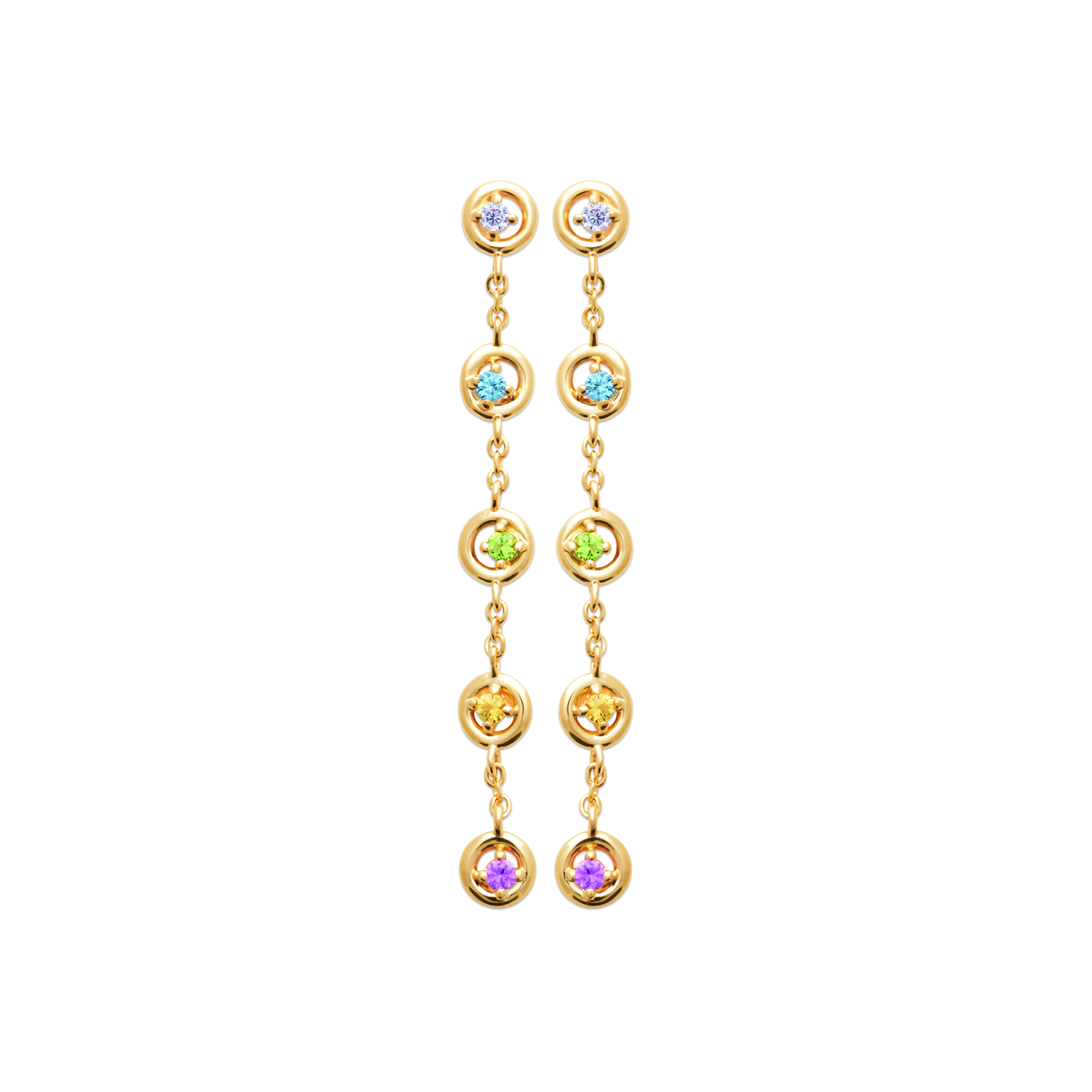 Boucles d’Oreilles Arc-en-Ciel Chic – Plaqué Or & Pierres Multicolores