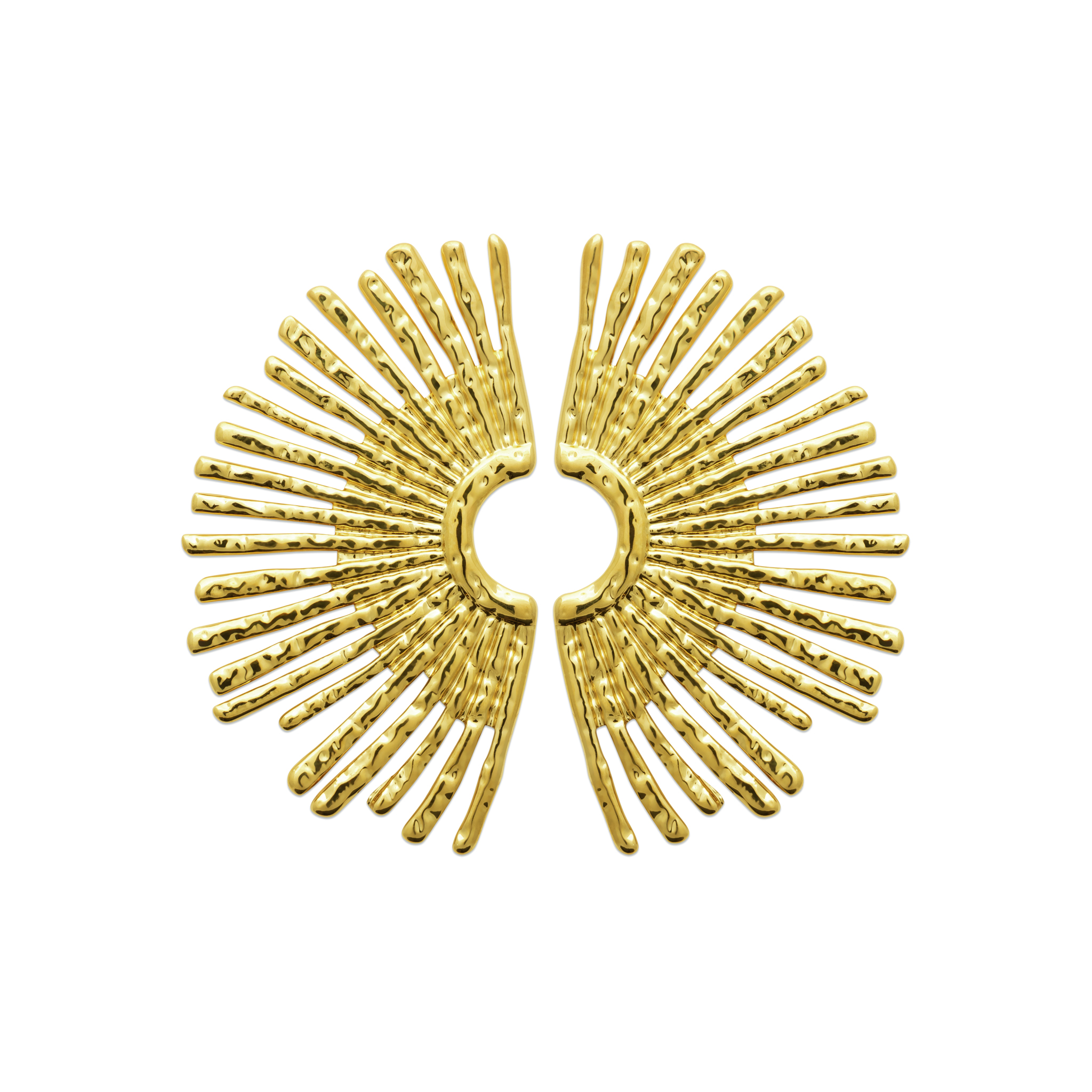 Boucles d’Oreilles « Soleil Royal » – Acier Inoxydable Doré