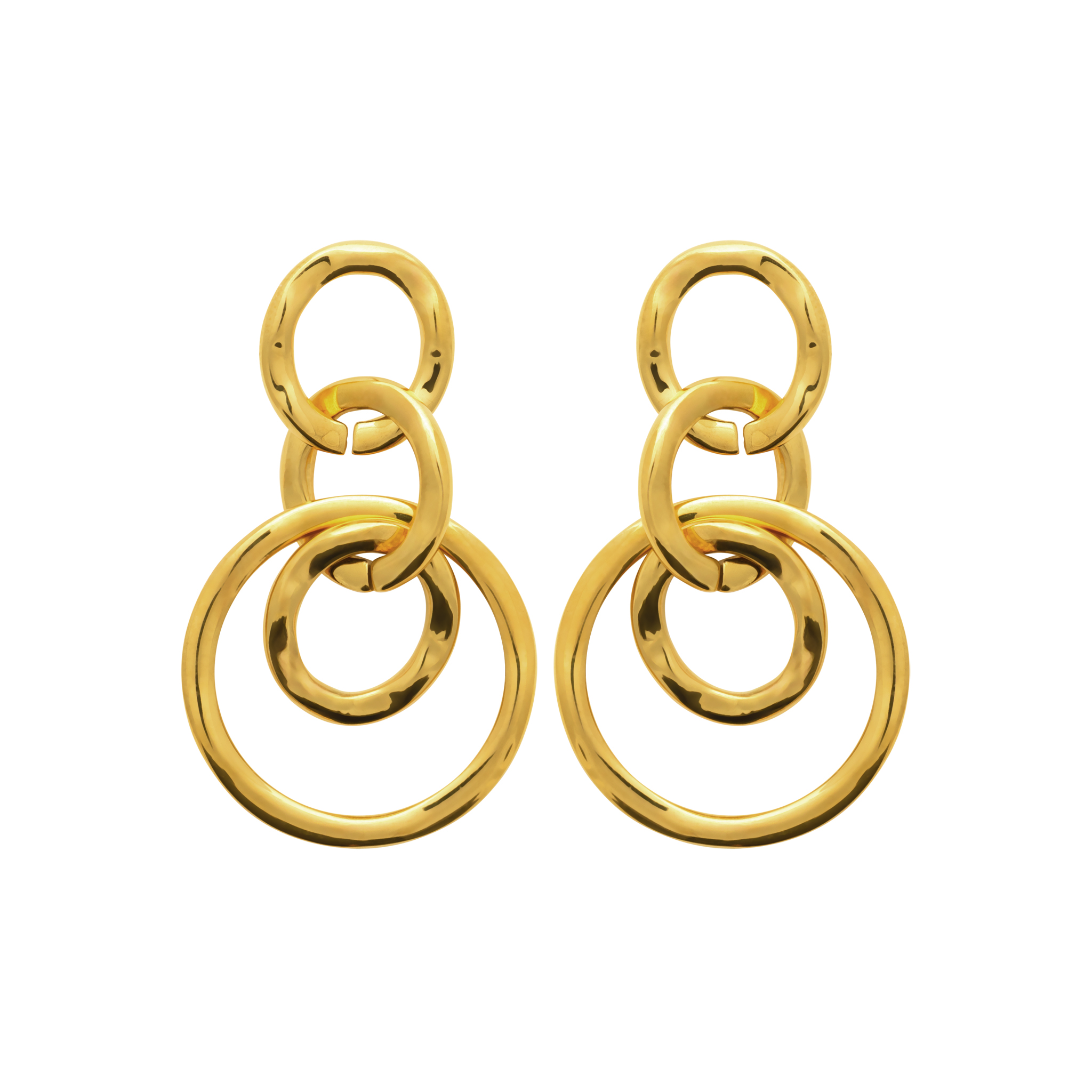 Boucles d’Oreilles « Golden Motion » – Acier Inoxydable Doré