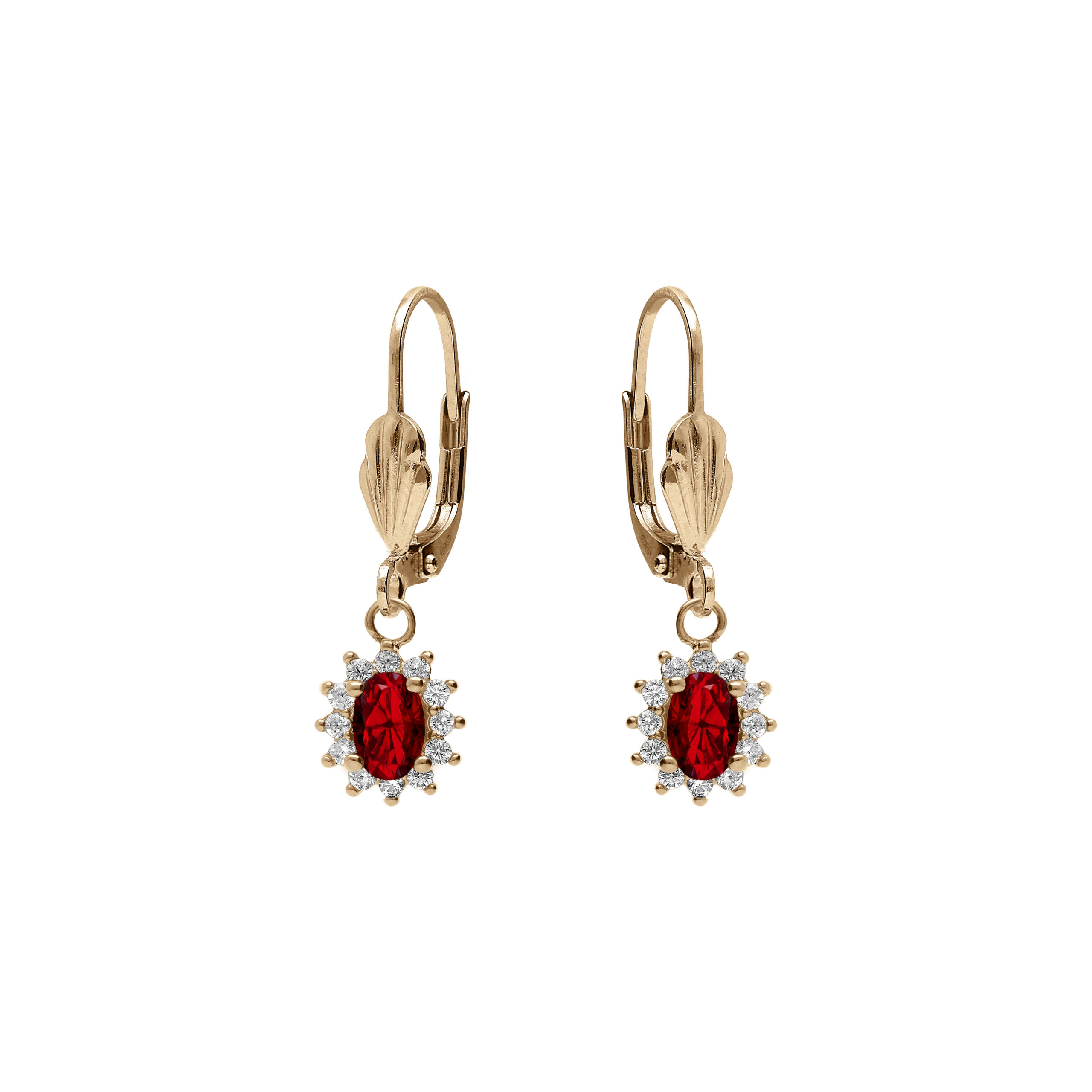 Boucles d’Oreilles Mélina Plaqué Or & Rouge Intense